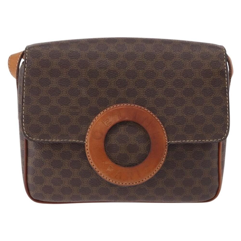 Celine Macadam Circle Shoulder Bag Brown